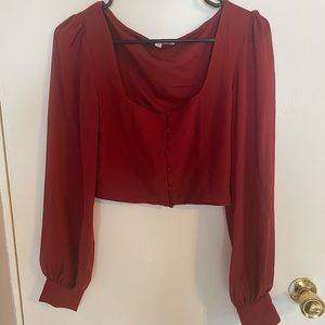 H&M burgundy crop top